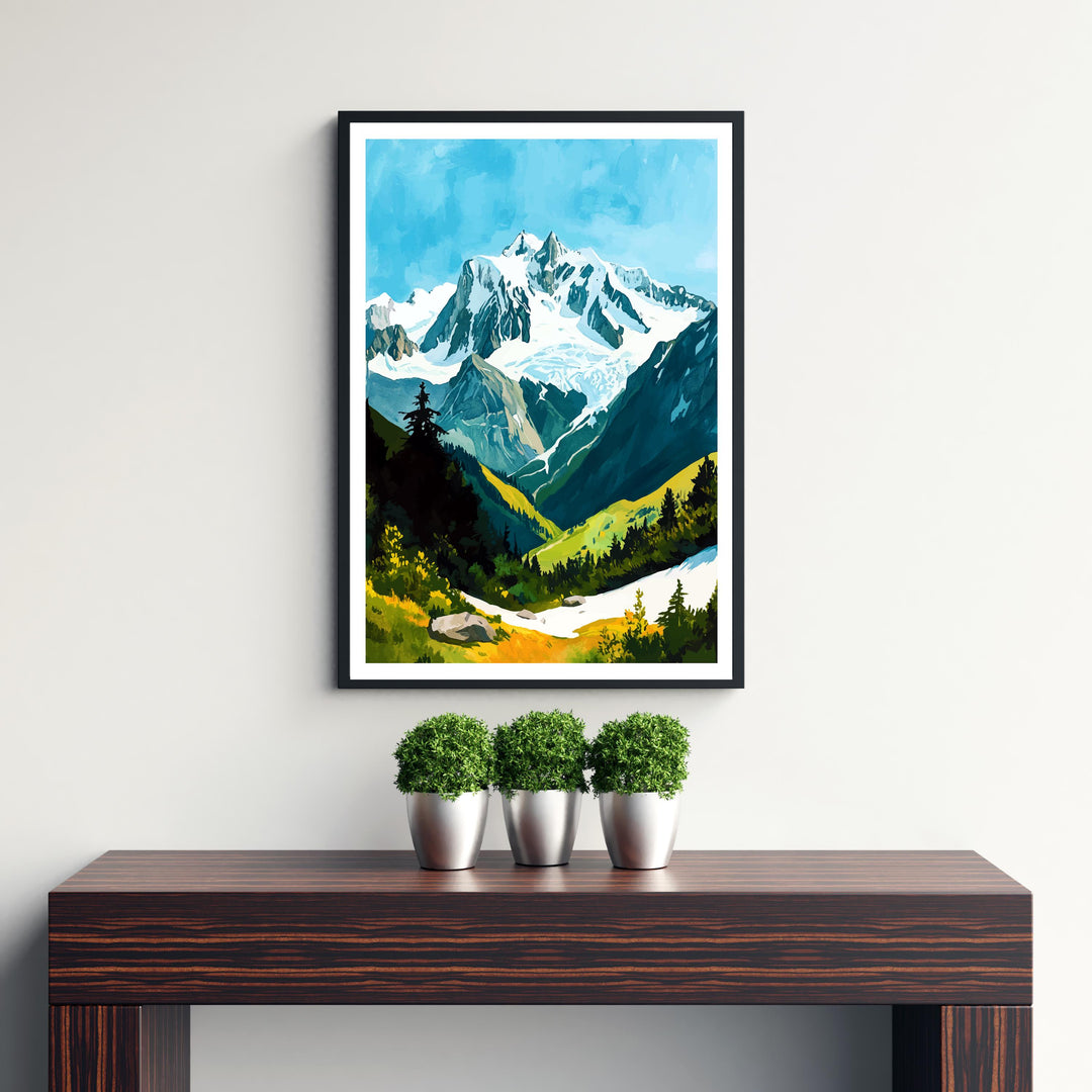 Mont Blanc Watercolor Travel Poster