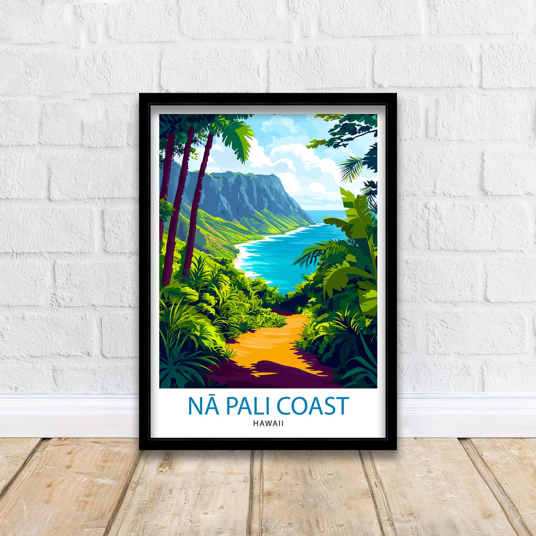 Na Pali Coast Hawaii Travel Poster