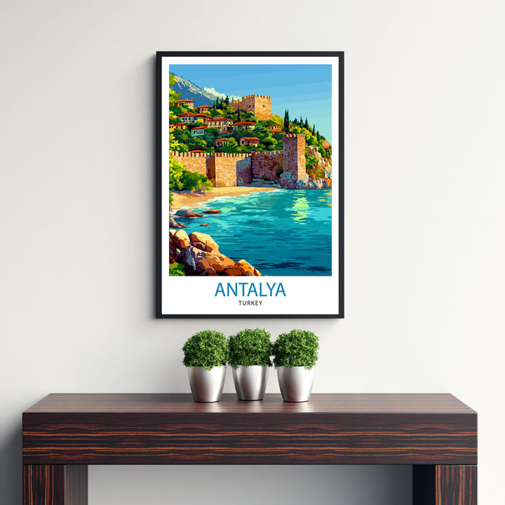 Antalya Turkey Travel Print Wall Decor Wall Art Antalya Wall Hanging Home Décor Antalya Gift Art Lovers Turkey Art Lover Gift Print Art