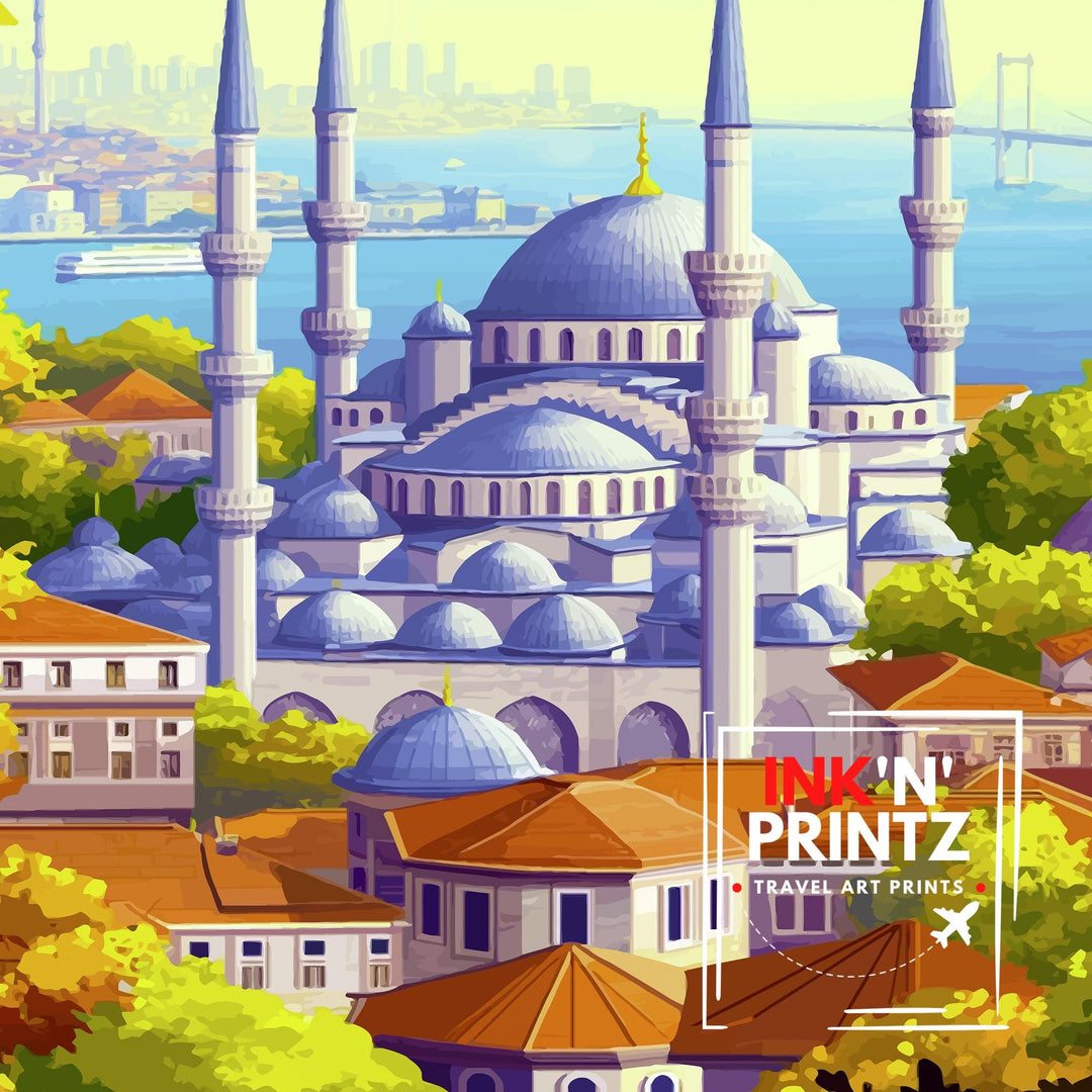 Istanbul Turkey Travel Poster