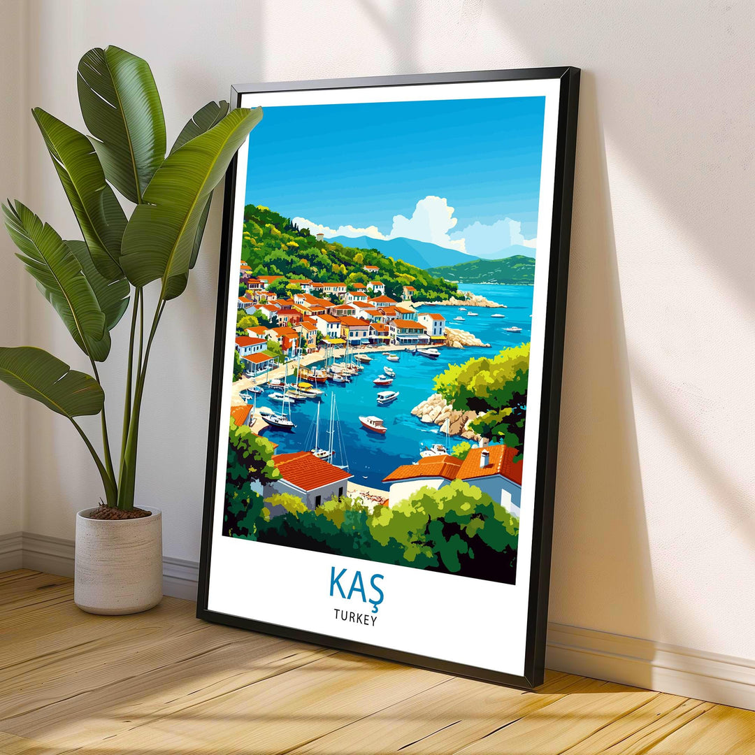 Kas Turkey Travel Print Wall Decor Wall Art Kaş Wall Hanging Home Décor Kaş Gift Art Lovers Turkey Art Lover Gift Print Art