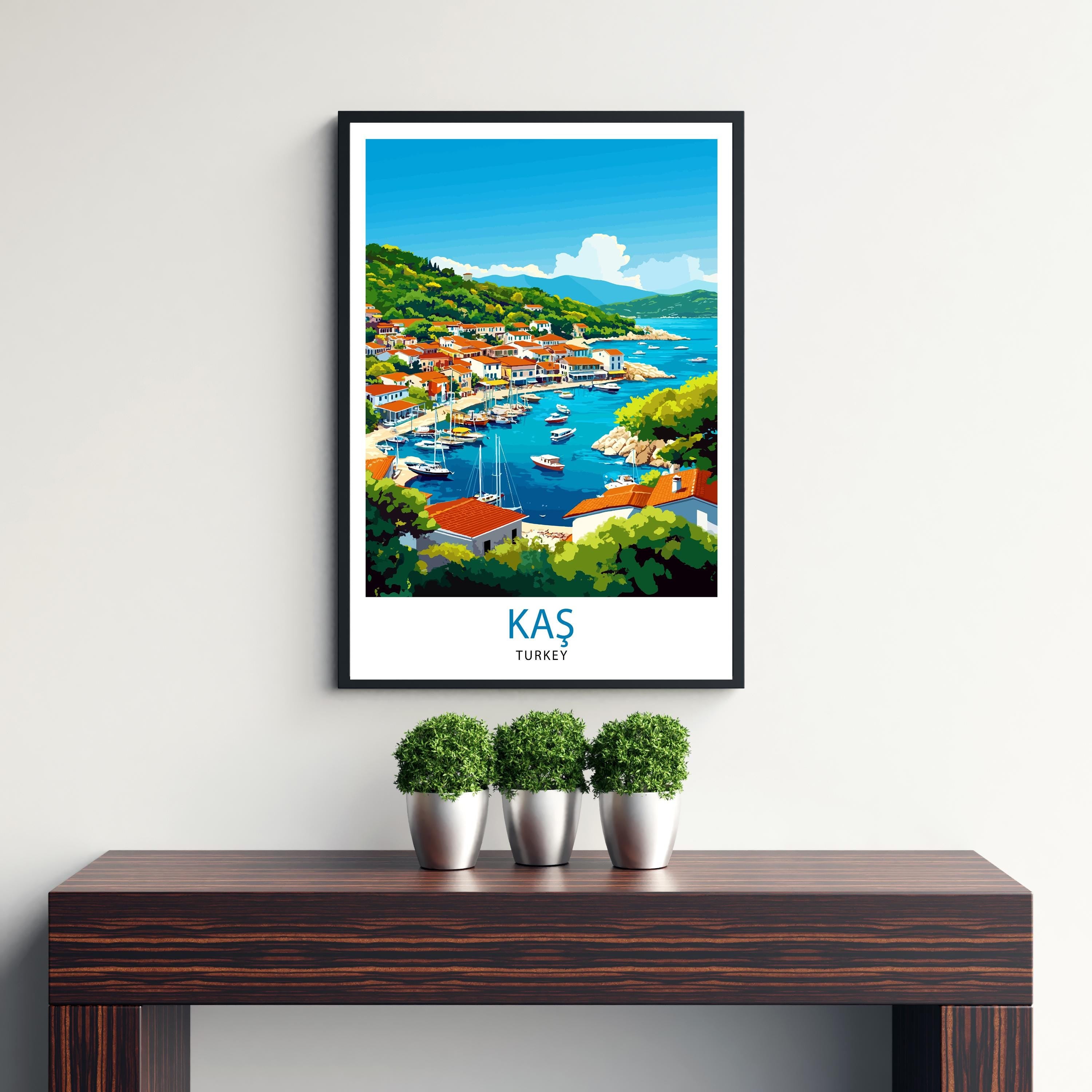 Kas Turkey Travel Print Wall Decor Wall Art Kaş Wall Hanging Home Décor Kaş Gift Art Lovers Turkey Art Lover Gift Print Art