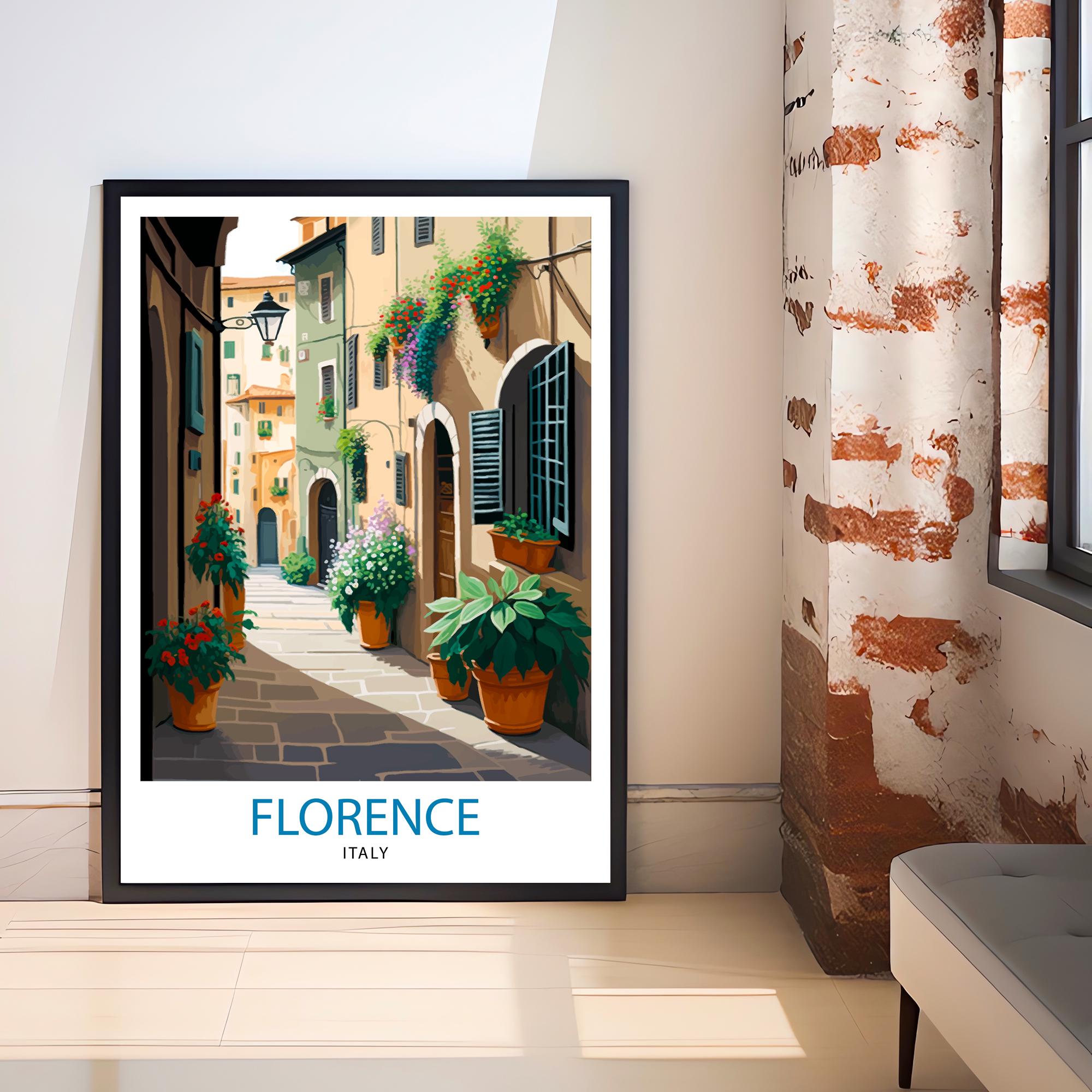Florence Italy Travel Print | Vintage Italian Wall Art