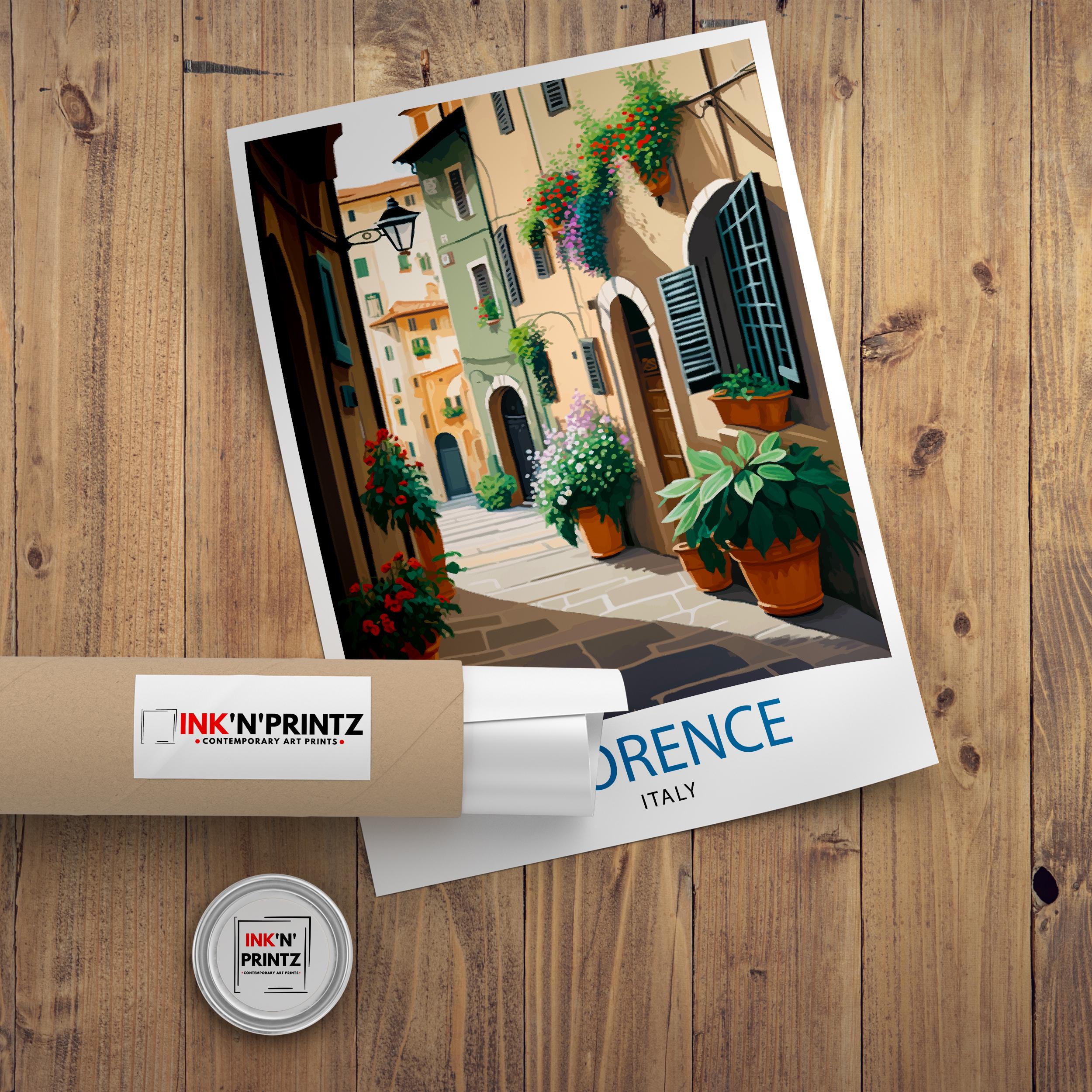 Florence Italy Travel Print | Vintage Italian Wall Art