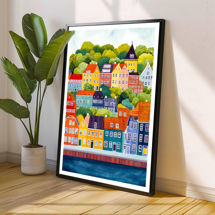 Aarhus Denmark Travel Poster Wall Decor Wall Art Aarhus Landscape Wall Hanging Home Décor Danish City Gift Art Lovers Scenic Print