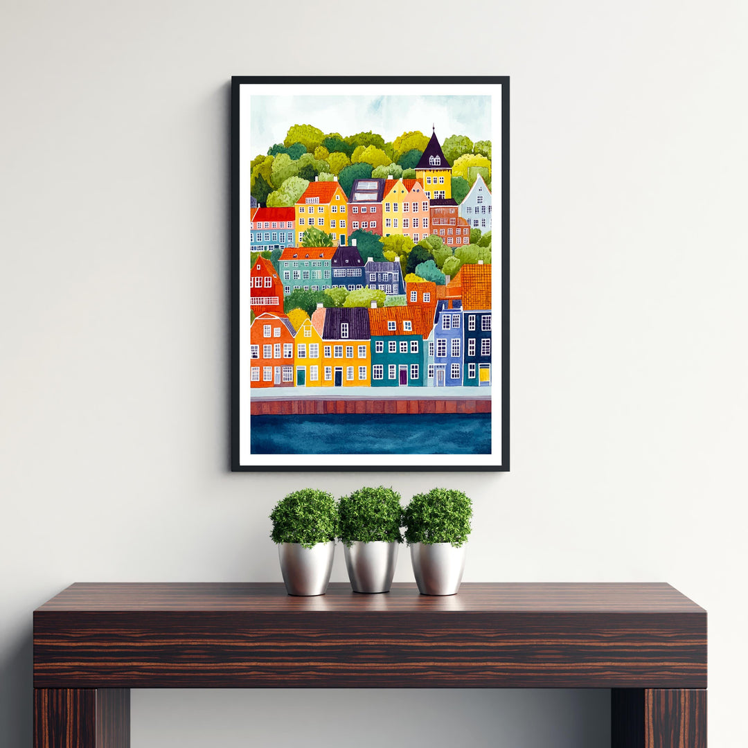 Aarhus Denmark Travel Poster Wall Decor Wall Art Aarhus Landscape Wall Hanging Home Décor Danish City Gift Art Lovers Scenic Print