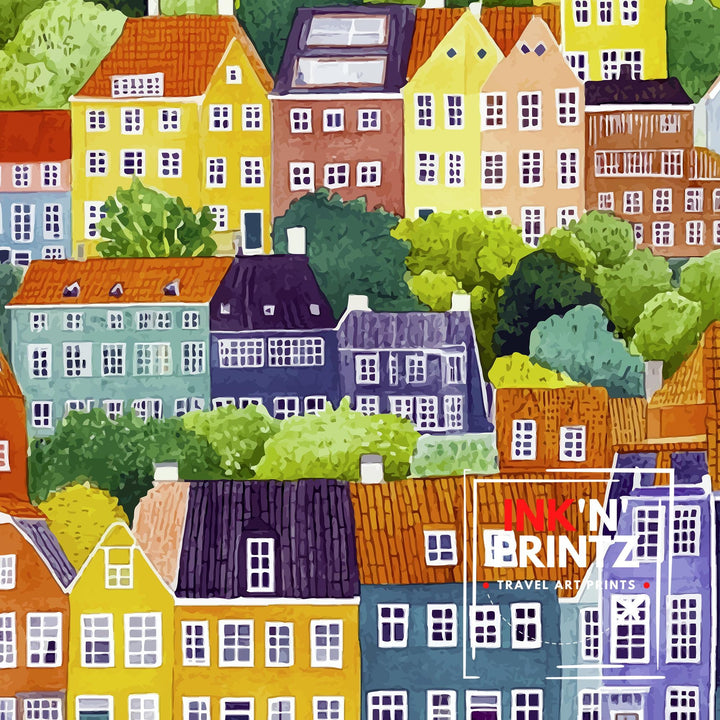 Aarhus Denmark Travel Poster