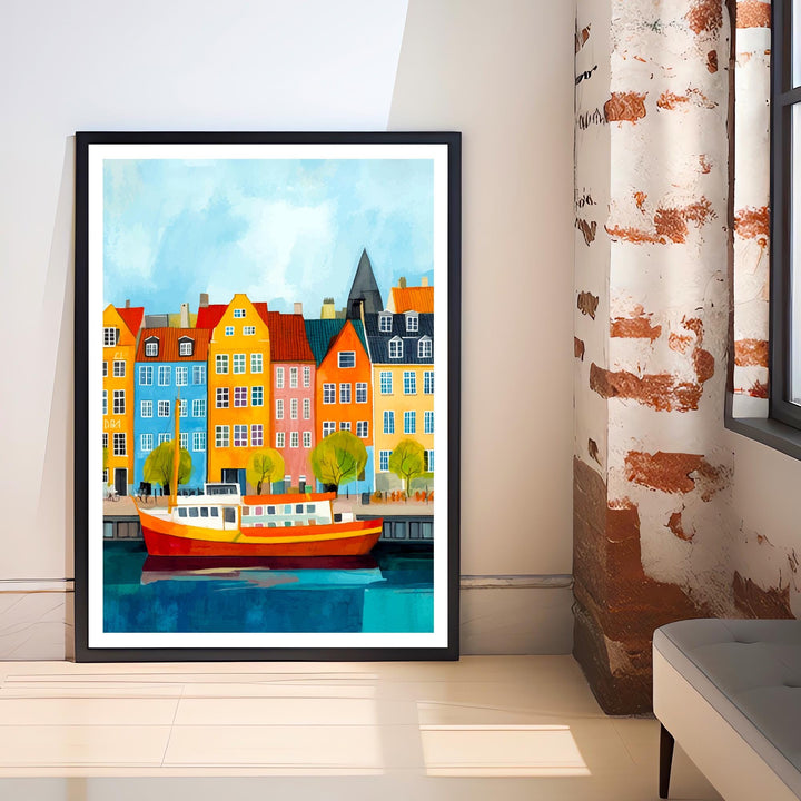 Aarhus Denmark Travel Poster Wall Decor Wall Art Aarhus Landscape Wall Hanging Home Décor Danish City Gift Art Lovers Scenic Print