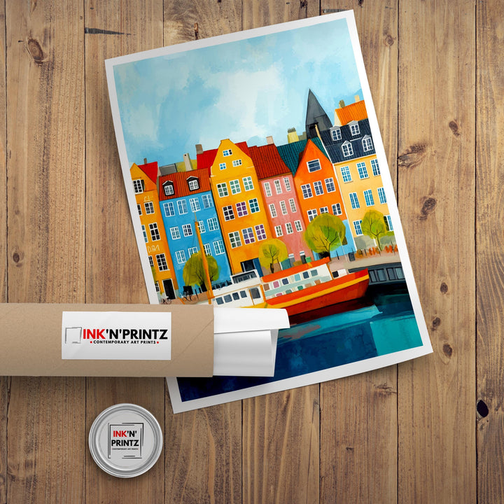 Aarhus Denmark Travel Poster Wall Decor Wall Art Aarhus Landscape Wall Hanging Home Décor Danish City Gift Art Lovers Scenic Print