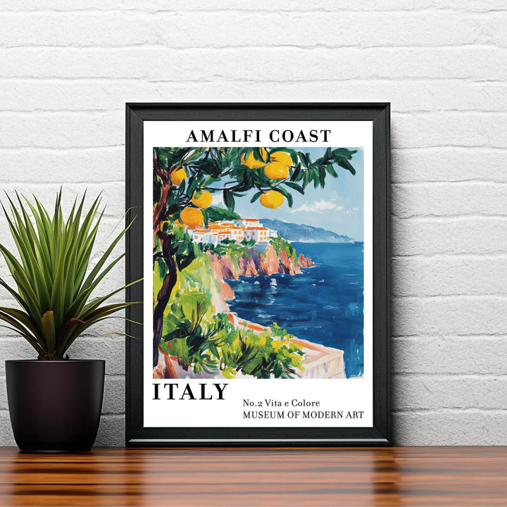 Amalfi Coast Italy Travel Poster Wall Decor Wall Art Amalfi Landscape Wall Hanging Home Décor Italian Riviera Gift Art Lovers Scenic Print