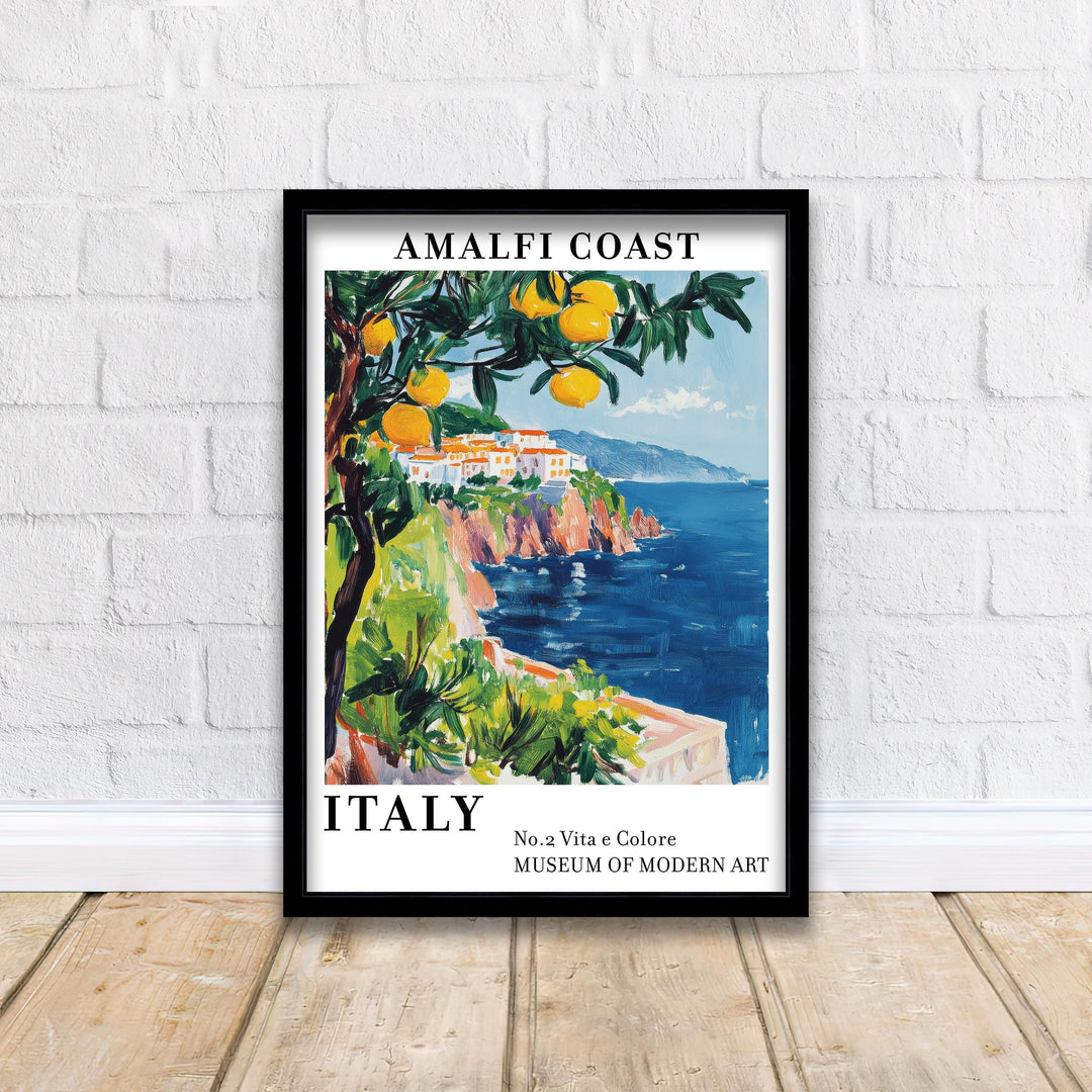 Amalfi Coast Italy Travel Poster Wall Decor Wall Art Amalfi Landscape Wall Hanging Home Décor Italian Riviera Gift Art Lovers Scenic Print