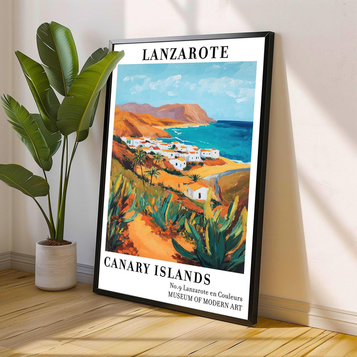 Lanzarote Spain Travel Poster Wall Decor Wall Art Lanzarote Landscape Wall Hanging Home Décor Canary Islands Gift Art Lovers Scenic Print