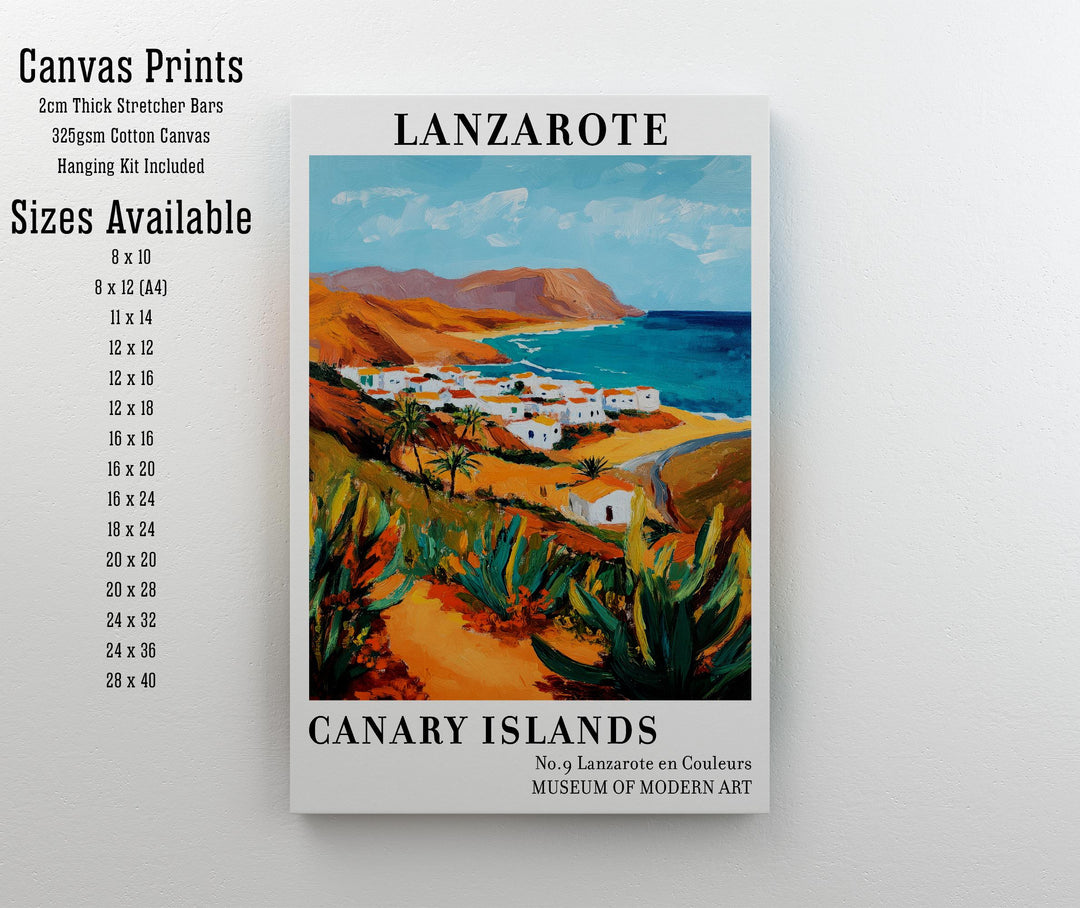 Lanzarote Spain Travel Poster Wall Decor Wall Art Lanzarote Landscape Wall Hanging Home Décor Canary Islands Gift Art Lovers Scenic Print