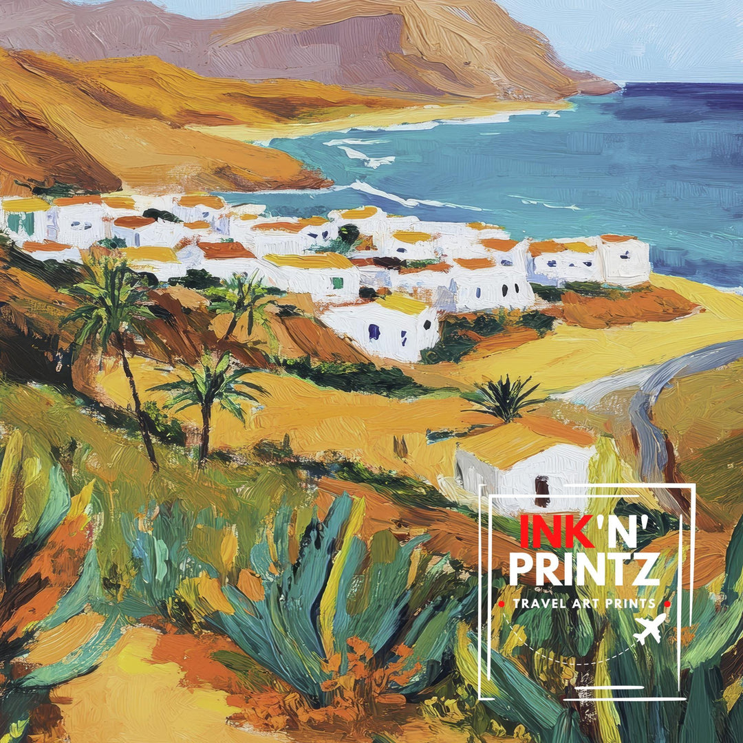 Lanzarote Spain Travel Poster Wall Decor Wall Art Lanzarote Landscape Wall Hanging Home Décor Canary Islands Gift Art Lovers Scenic Print