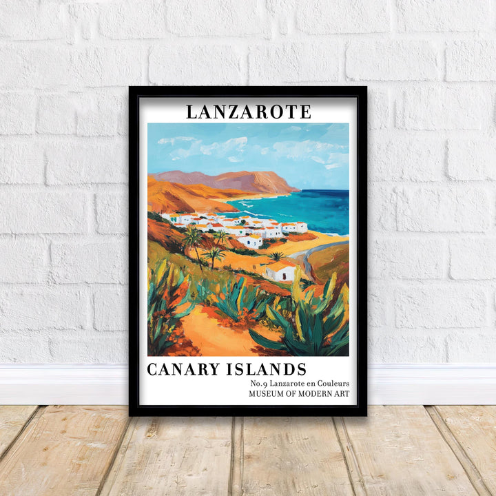 Lanzarote Spain Travel Poster Wall Decor Wall Art Lanzarote Landscape Wall Hanging Home Décor Canary Islands Gift Art Lovers Scenic Print