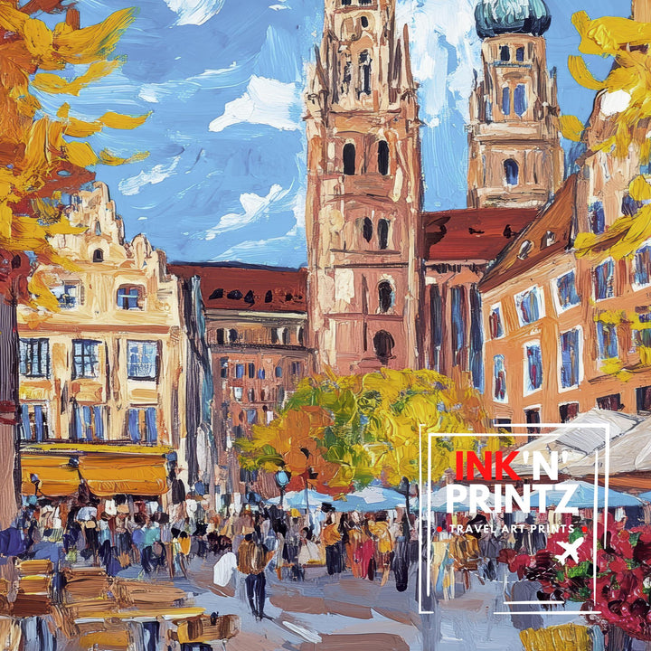 Munich Germany Travel Poster Wall Decor Wall Art Munich Landscape Wall Hanging Home Décor Bavarian City Gift Art Lovers Scenic Print