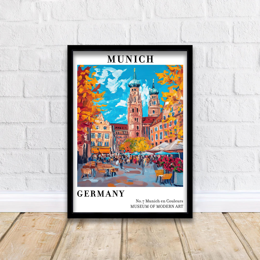 Munich Germany Travel Poster Wall Decor Wall Art Munich Landscape Wall Hanging Home Décor Bavarian City Gift Art Lovers Scenic Print