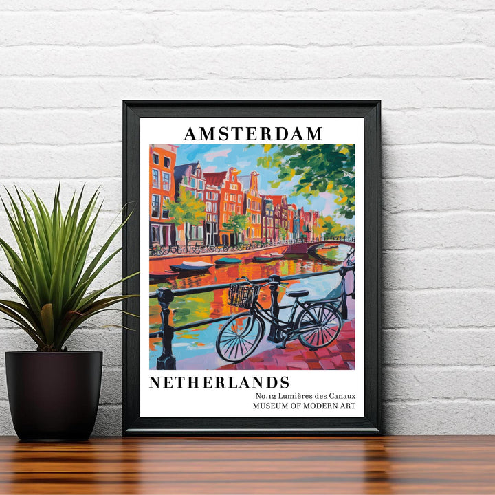 Amsterdam Netherlands Travel Poster Wall Decor Wall Art Amsterdam Landscape Wall Hanging Home Décor Dutch City Gift Art Lovers Scenic Print