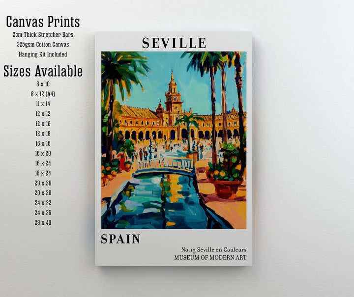 Seville Spain Travel Poster – Historic Cityscape Wall Art, Andalusian Architecture & Travel Lover Gift