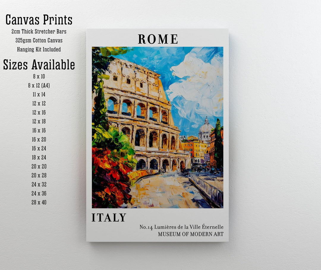 Rome Italy Travel Poster Wall Decor Wall Art Rome Landscape Wall Hanging Home Décor Italian City Gift Art Lovers Scenic Print