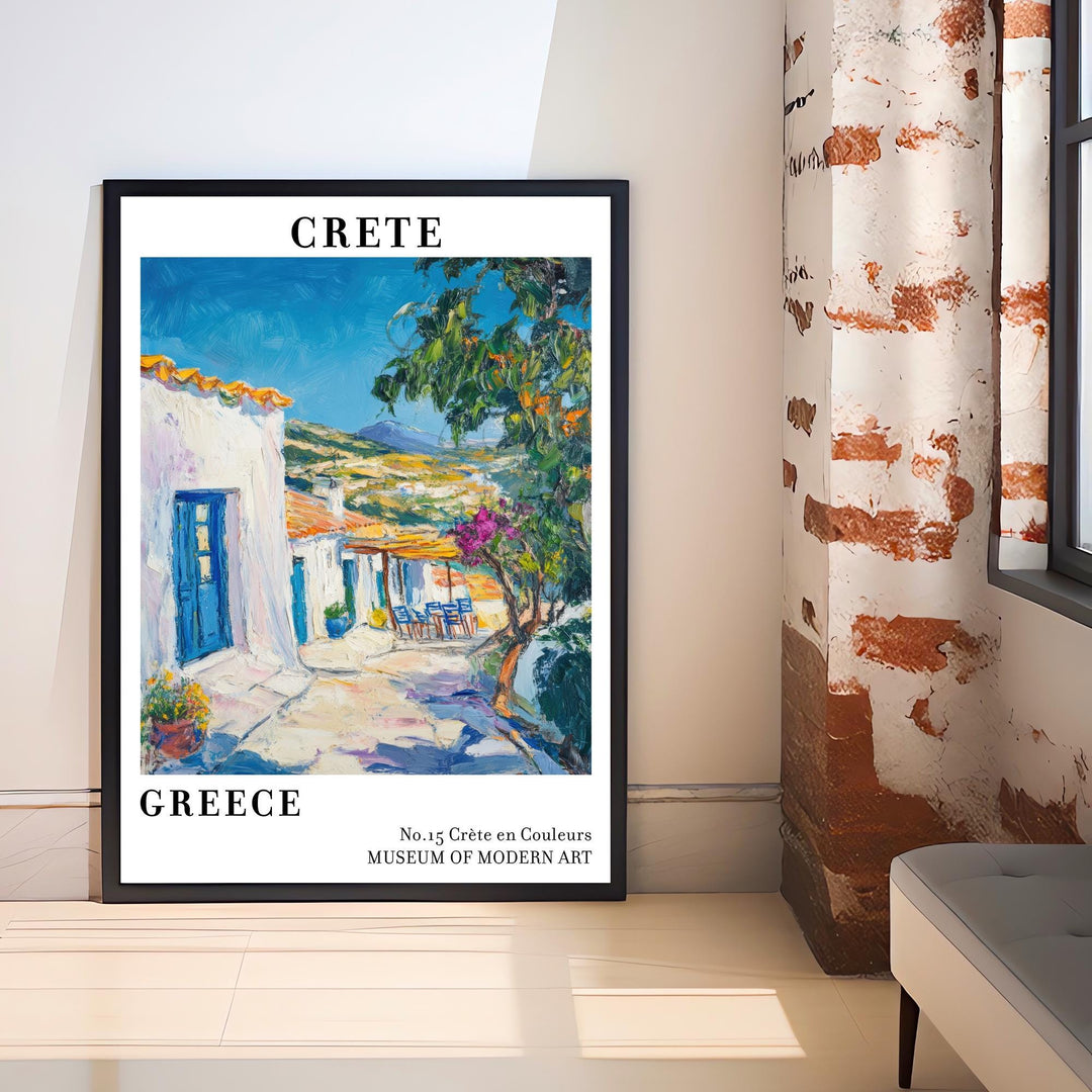 Crete Greece Travel Poster – Scenic Island Wall Art, Mediterranean Landscape Decor & Travel Lover Gift