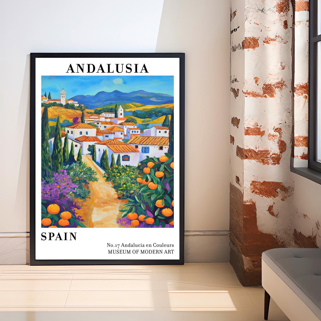 Andalucía Spain Travel Poster – Scenic Landscape Wall Art, Historic Architecture & Travel Lover Gift