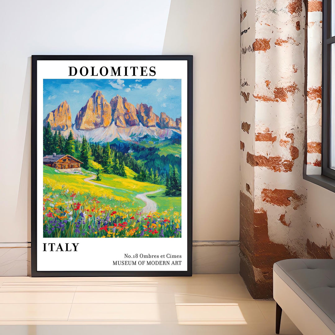 Dolomites Italy Travel Poster Wall Decor Wall Art Dolomites Landscape Wall Hanging Home Décor Italian Alps Gift Art Lovers Scenic Print