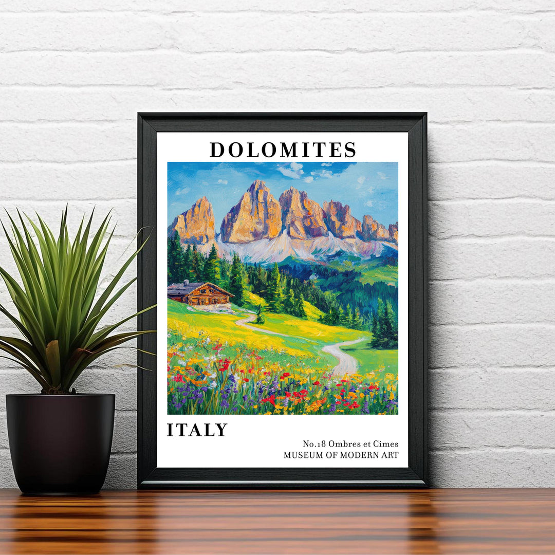 Dolomites Italy Travel Poster Wall Decor Wall Art Dolomites Landscape Wall Hanging Home Décor Italian Alps Gift Art Lovers Scenic Print