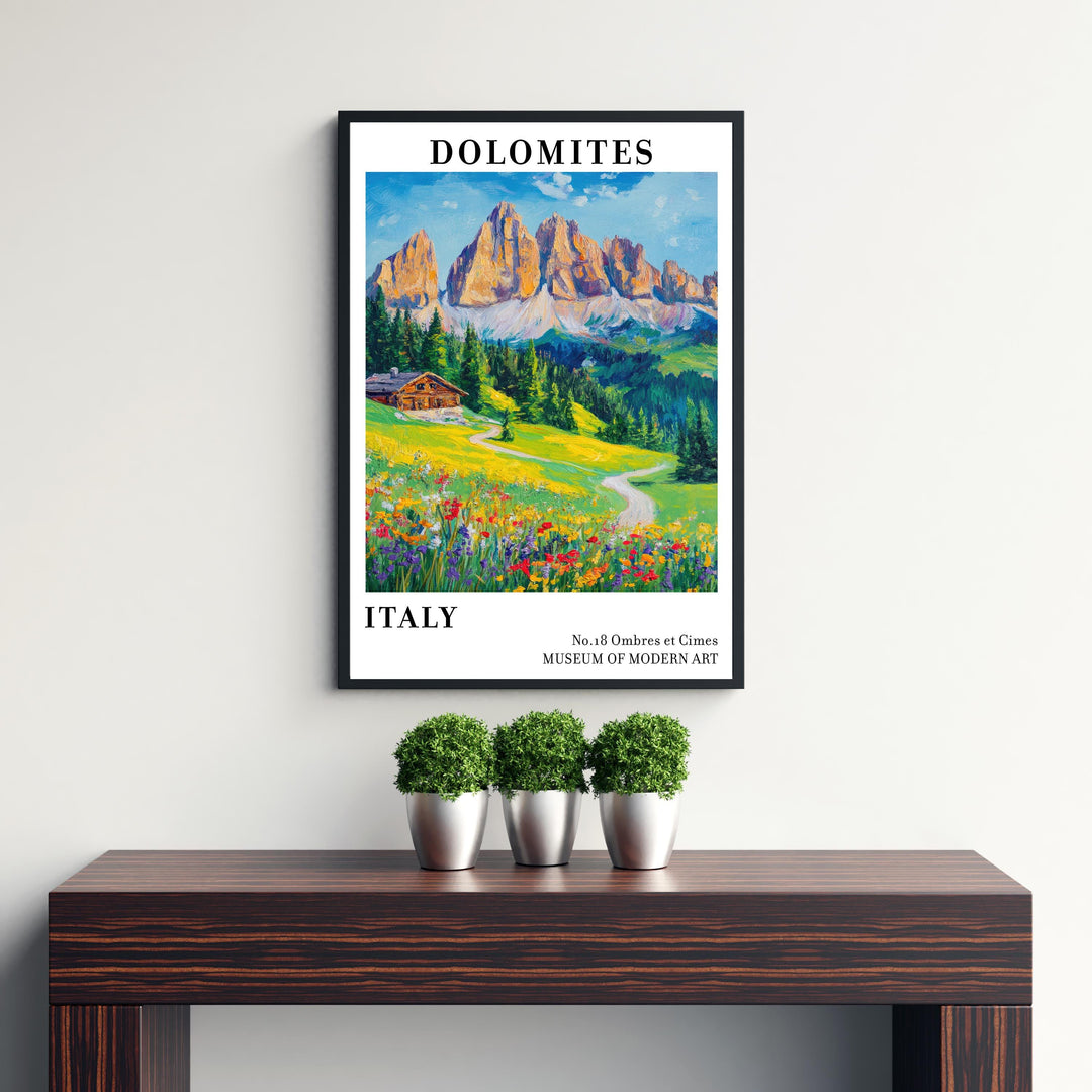 Dolomites Italy Travel Poster Wall Decor Wall Art Dolomites Landscape Wall Hanging Home Décor Italian Alps Gift Art Lovers Scenic Print