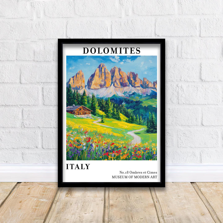 Dolomites Italy Travel Poster Wall Decor Wall Art Dolomites Landscape Wall Hanging Home Décor Italian Alps Gift Art Lovers Scenic Print