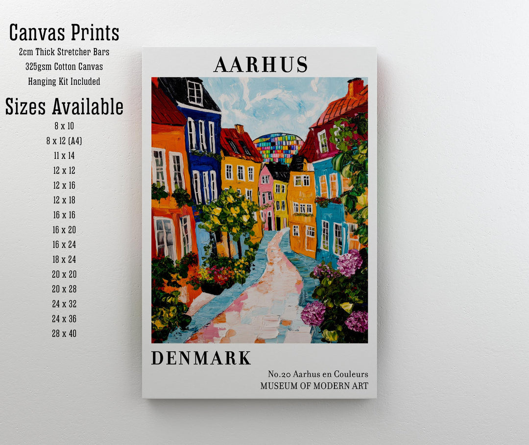 Aarhus Denmark Travel Poster Wall Decor Wall Art Aarhus Landscape Wall Hanging Home Décor Danish City Gift Art Lovers Scenic Print