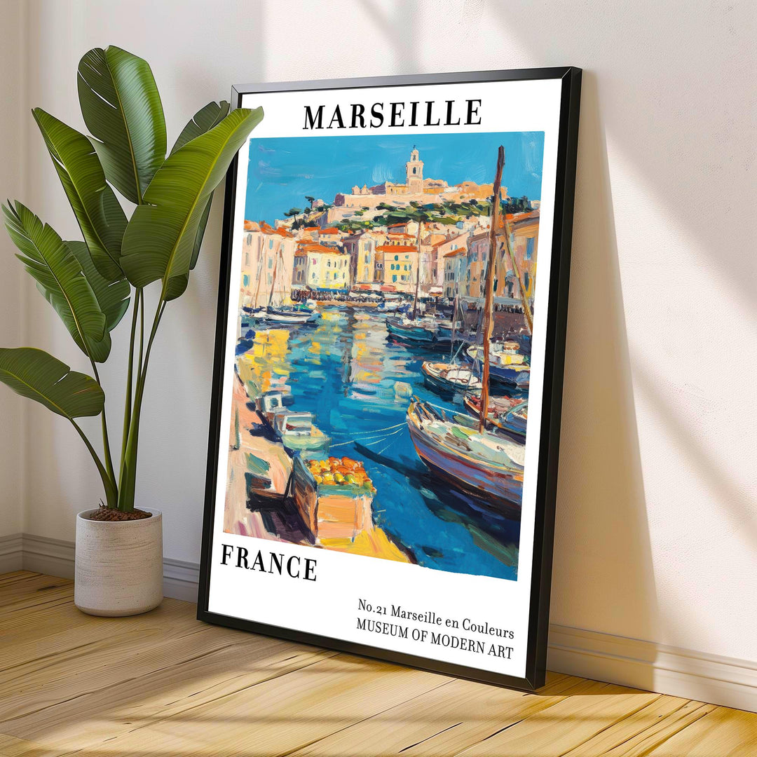 Marseille France Travel Poster – Mediterranean Coast Wall Art, Historic Port Decor & Travel Lover Gift