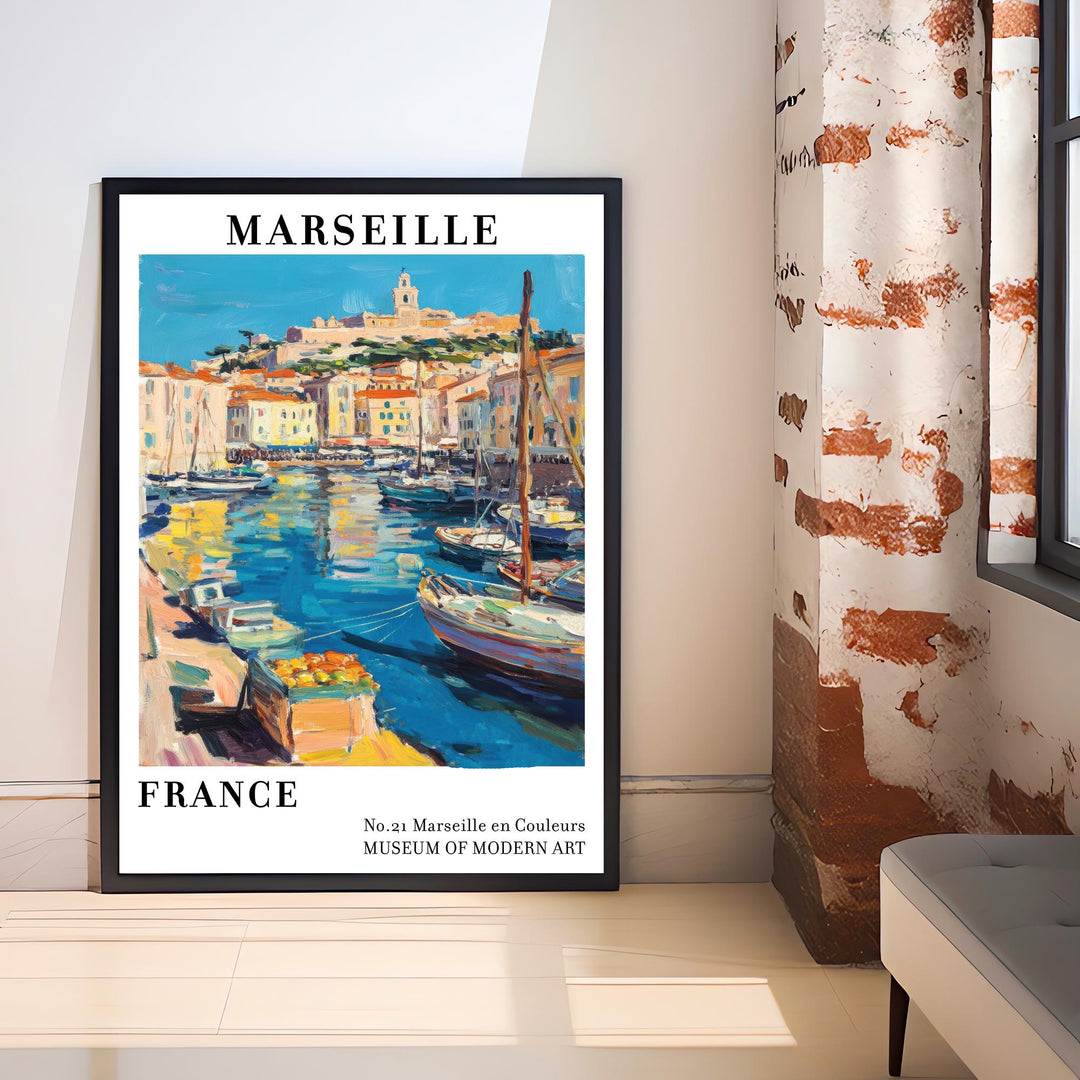 Marseille France Travel Poster Wall Decor Wall Art Marseille Landscape Wall Hanging Home Décor French Riviera Gift Art Lovers Scenic Print