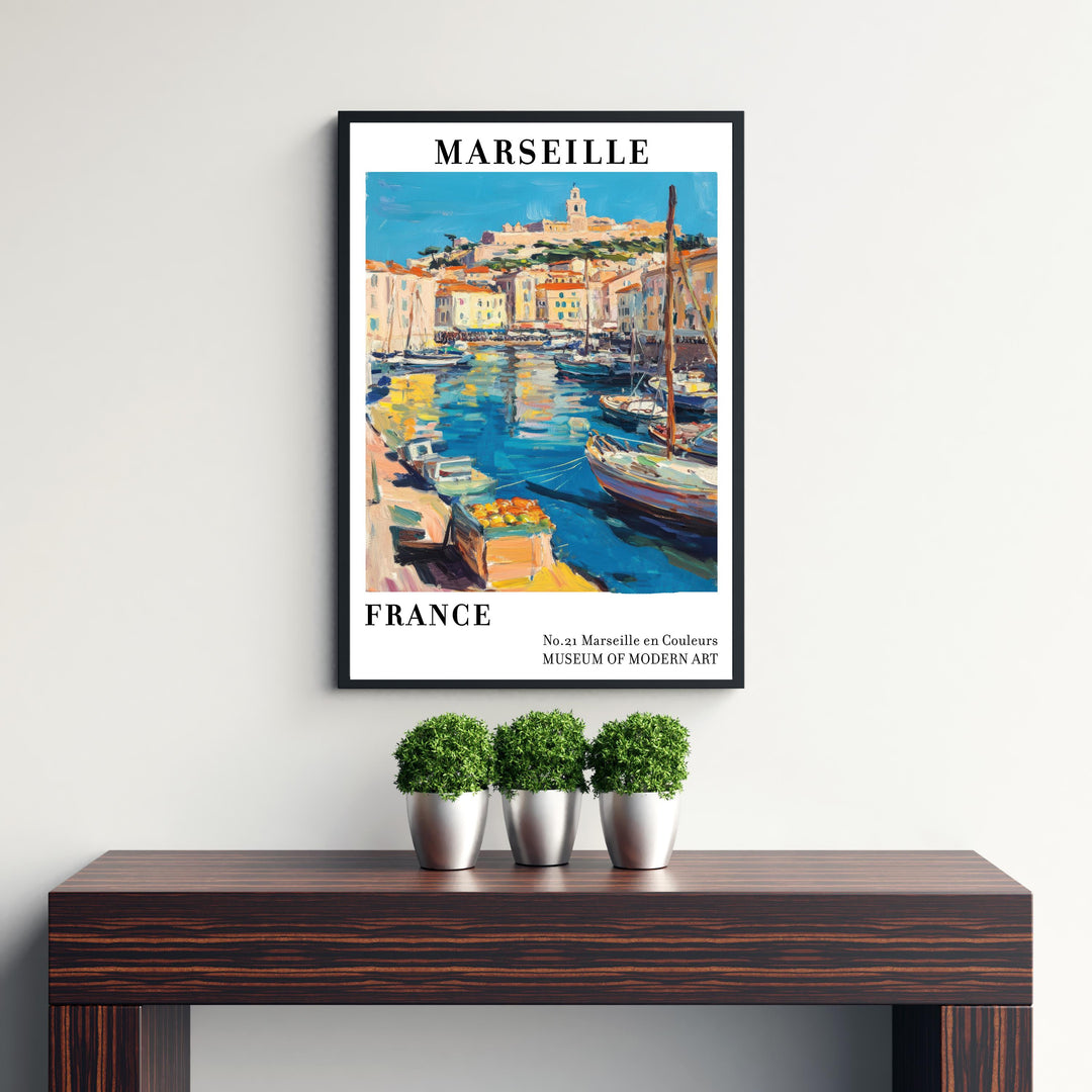 Marseille France Travel Poster – Mediterranean Coast Wall Art, Historic Port Decor & Travel Lover Gift