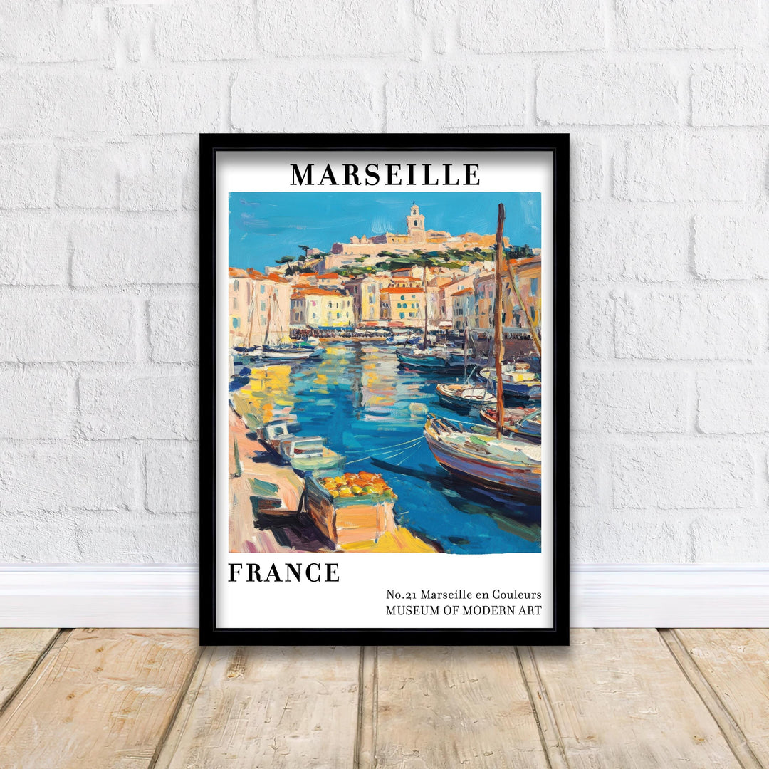 Marseille France Travel Poster Wall Decor Wall Art Marseille Landscape Wall Hanging Home Décor French Riviera Gift Art Lovers Scenic Print