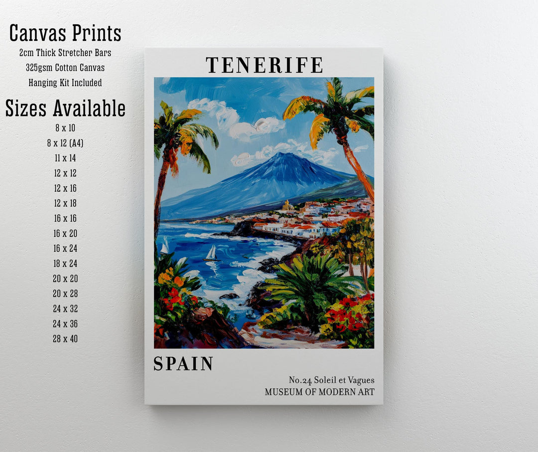 Tenerife Spain Travel Poster – Canary Islands Wall Art, Volcanic Landscape Decor & Travel Lover Gift