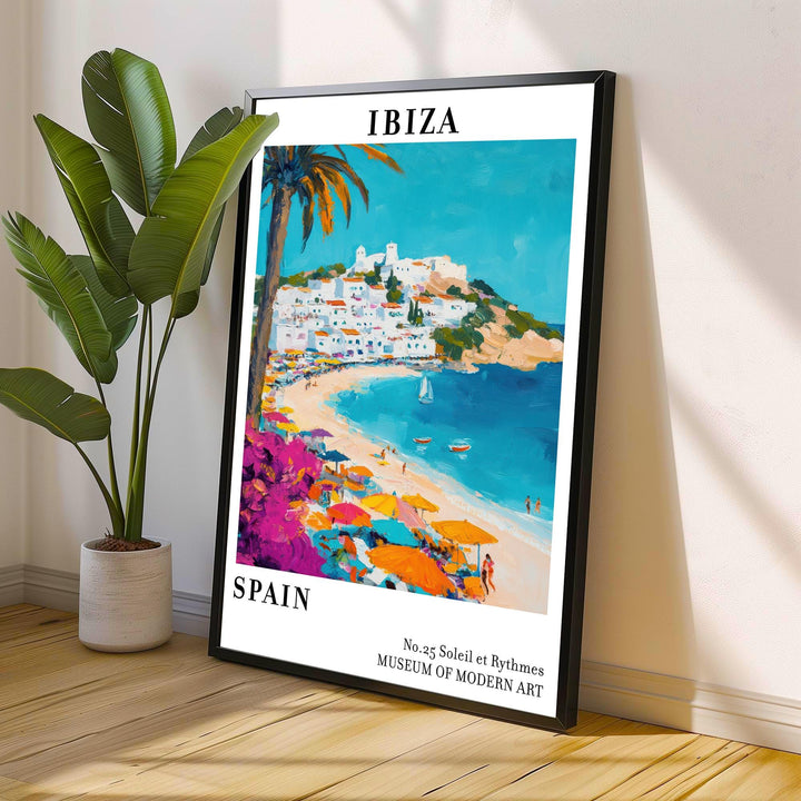 Ibiza Spain Travel Poster – Balearic Island Wall Art, Coastal Sunset Decor & Travel Lover Gift