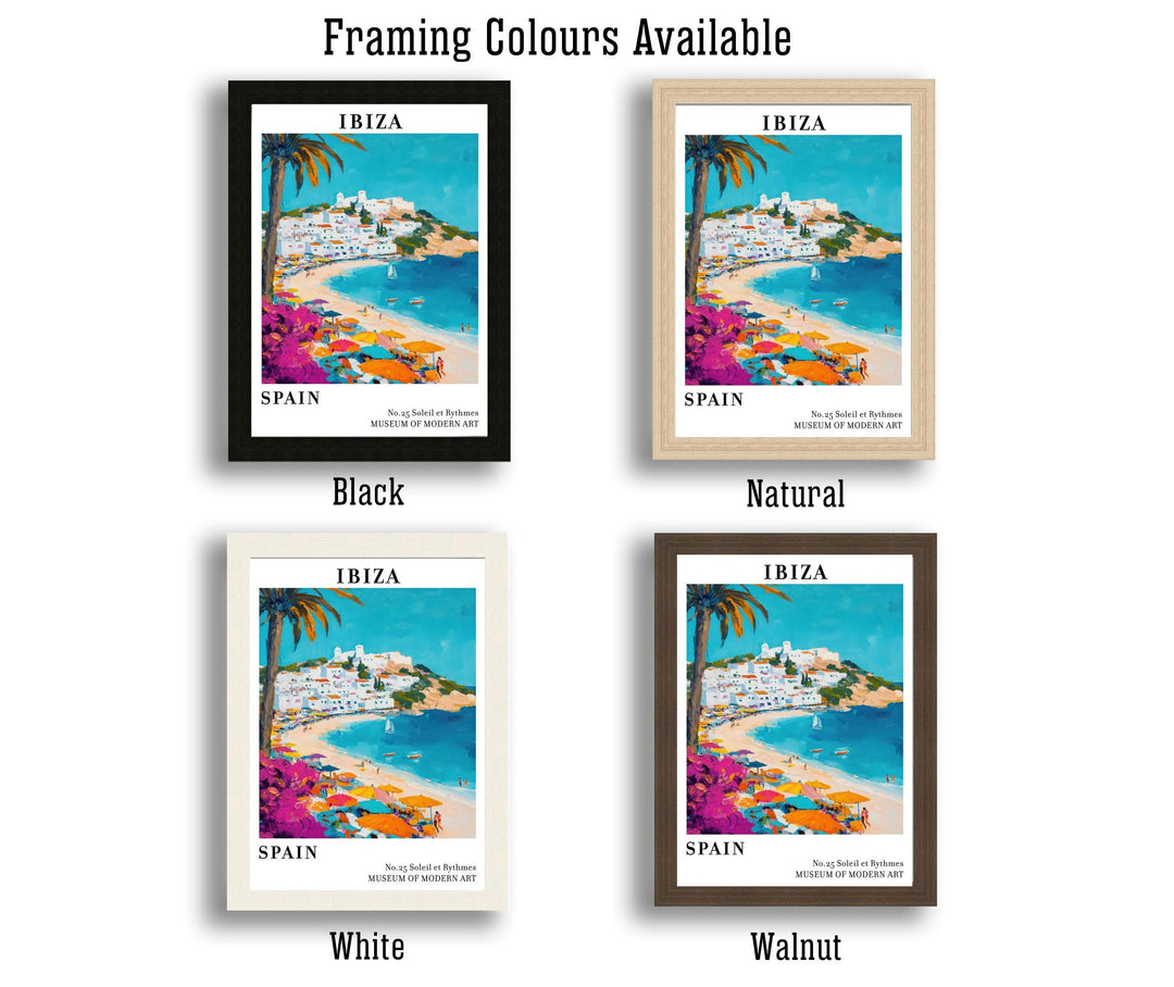 Ibiza Spain Travel Poster – Balearic Island Wall Art, Coastal Sunset Decor & Travel Lover Gift