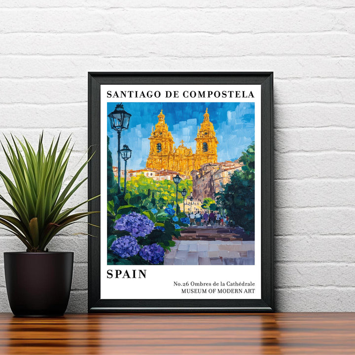 Santiago de Compostela Spain Travel Poster Wall Decor Wall Art Santiago Landscape Wall Hanging Home Décor Spanish City Gift Art Lovers