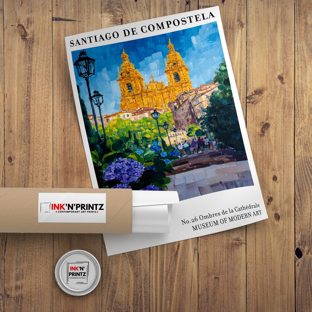 Santiago de Compostela Spain Travel Poster Wall Decor Wall Art Santiago Landscape Wall Hanging Home Décor Spanish City Gift Art Lovers