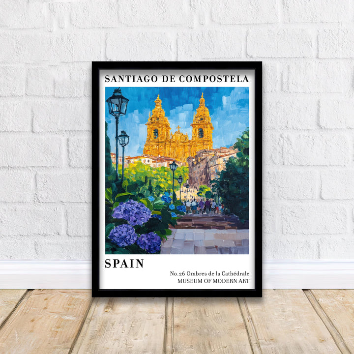 Santiago de Compostela Spain Travel Poster Wall Decor Wall Art Santiago Landscape Wall Hanging Home Décor Spanish City Gift Art Lovers