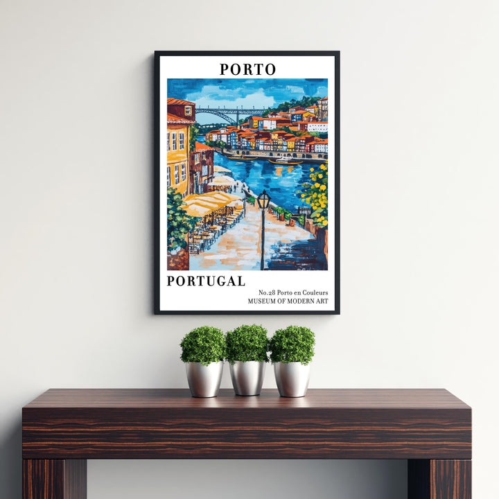 Porto Portugal Travel Poster – Colorful Cityscape Wall Art, Riverside Decor & Travel Lover Gift