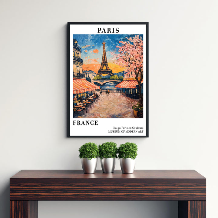 Paris France Travel Poster – Iconic Cityscape Wall Art, Eiffel Tower Decor & Travel Lover Gift