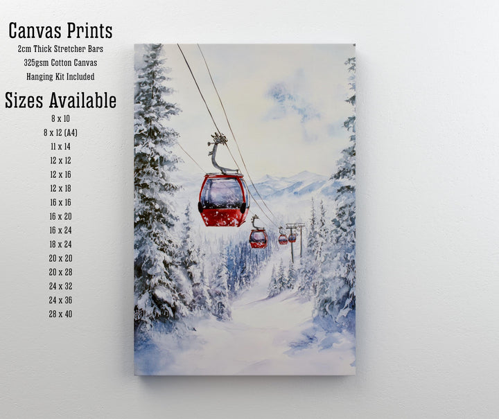 Aspen Colorado Watercolor Travel Poster – Mountain Landscape Wall Art, Ski Resort Decor & Nature Lover Gift