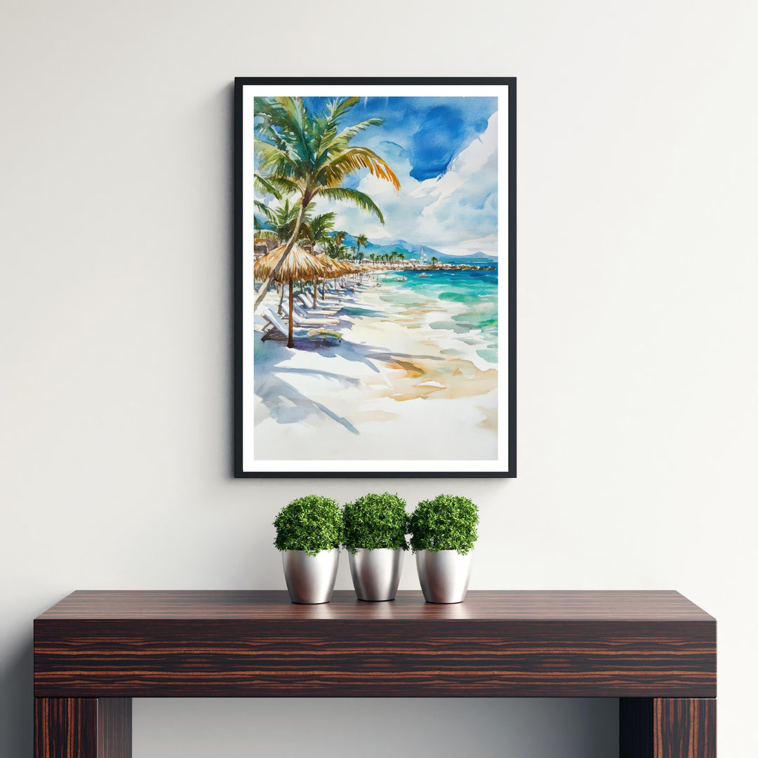 Cozumel Mexico Watercolor Travel Print Wall Decor Wall Art Cozumel Landscape Wall Hanging Home Décor Mexican Coast Gift Art Lovers Scenic