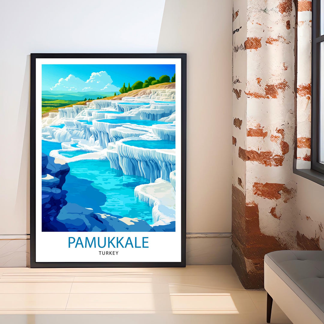 Pamukkale Turkey Travel Print Wall Decor Wall Art Pamukkale Landscape Wall Hanging Home Décor Turkish Natural Wonder Gift Art