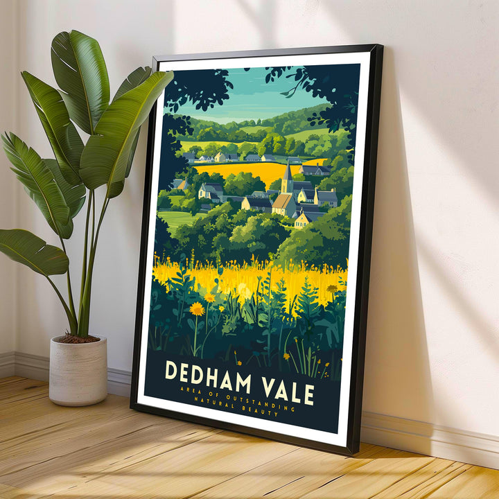 Dedham Vale Poster – English Countryside Wall Art, Scenic Landscape Art for Home