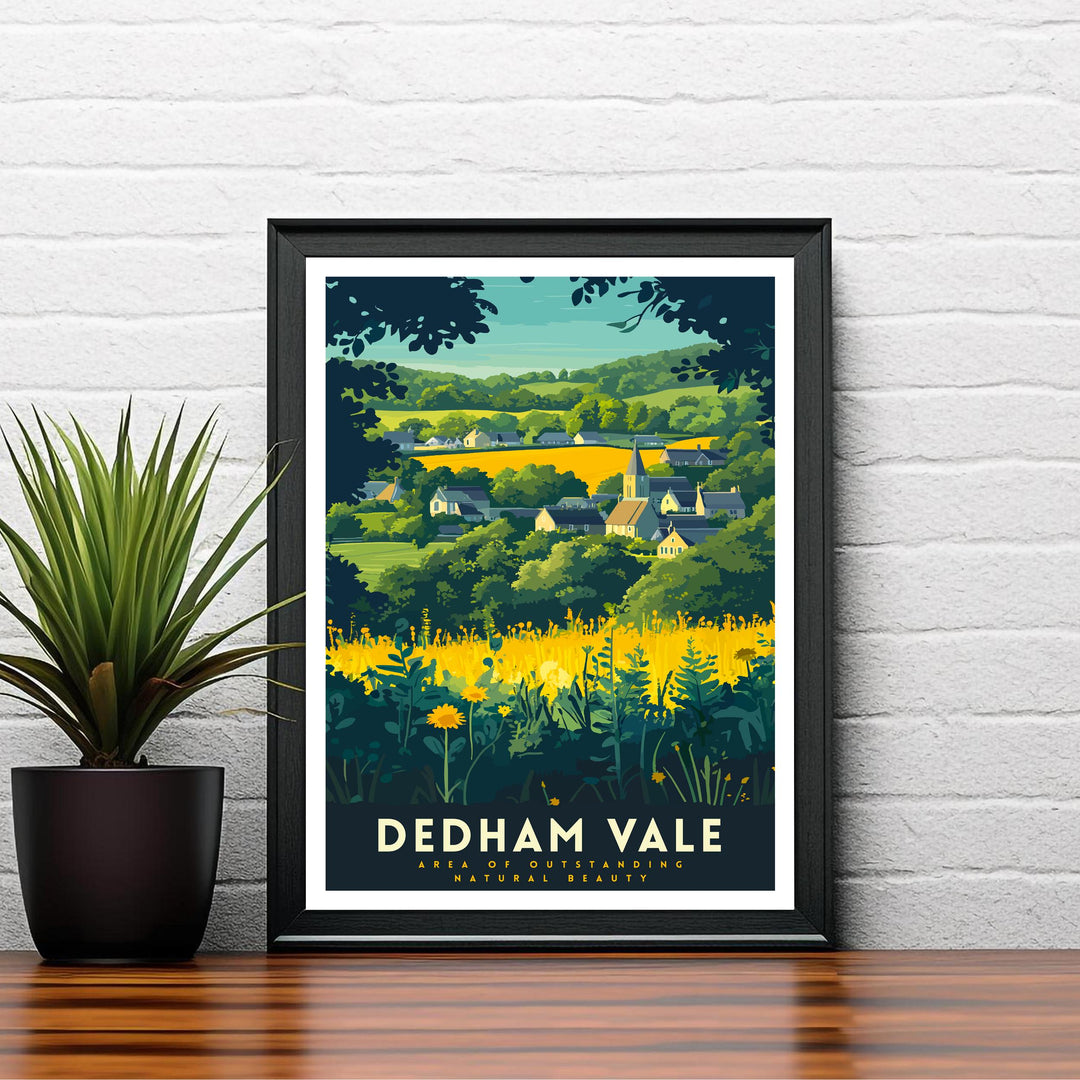 Dedham Vale Poster – English Countryside Wall Art, Scenic Landscape Art for Home