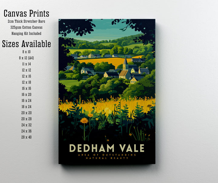 Dedham Vale Poster – English Countryside Wall Art, Scenic Landscape Art for Home