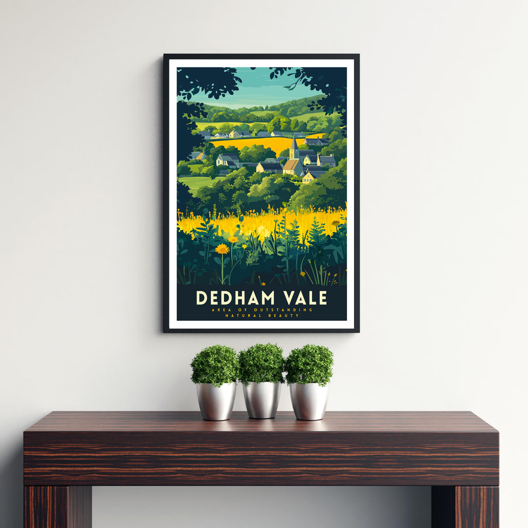 Dedham Vale Poster – English Countryside Wall Art, Scenic Landscape Art for Home